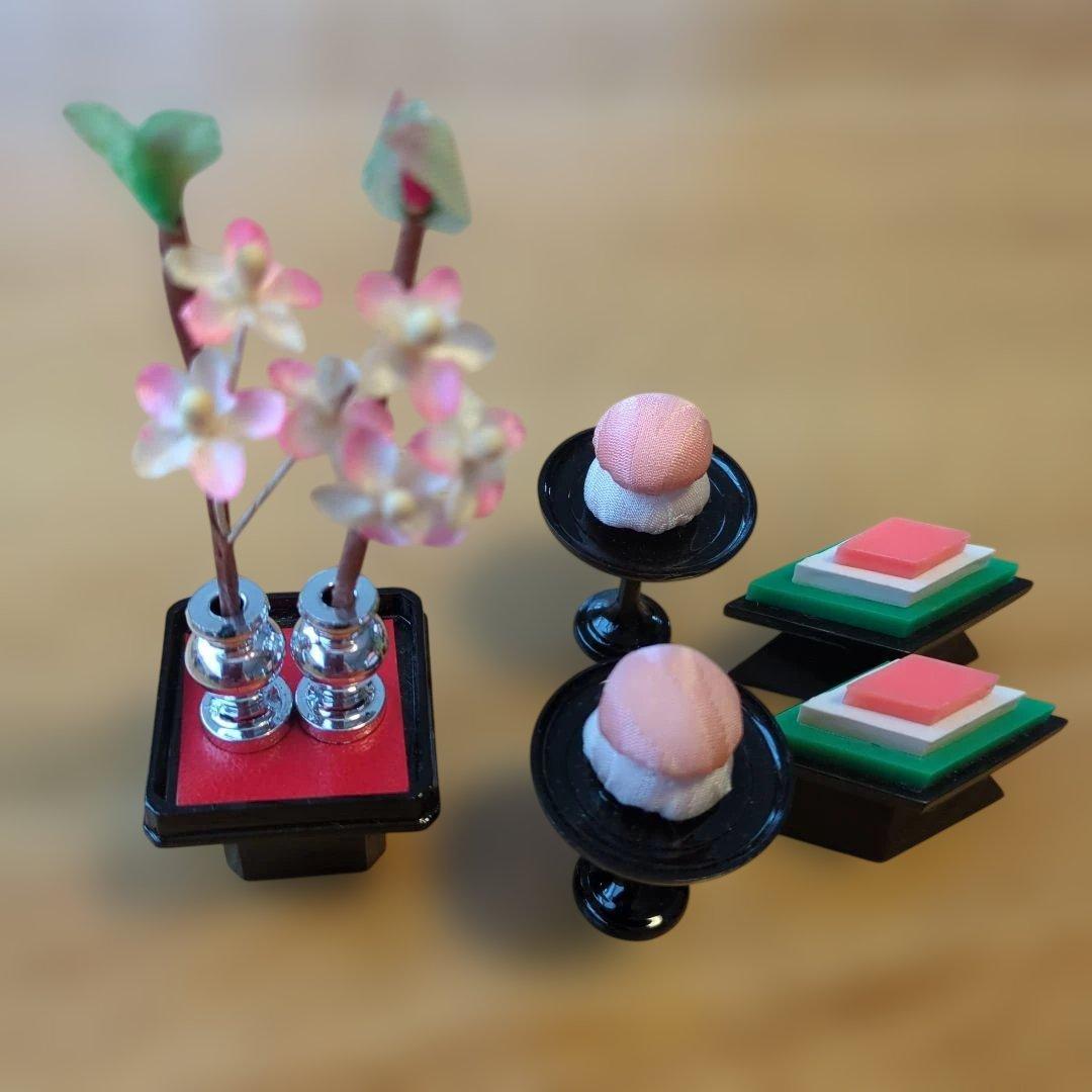 ハンドメイド　古布ちりめん　雛人形セット