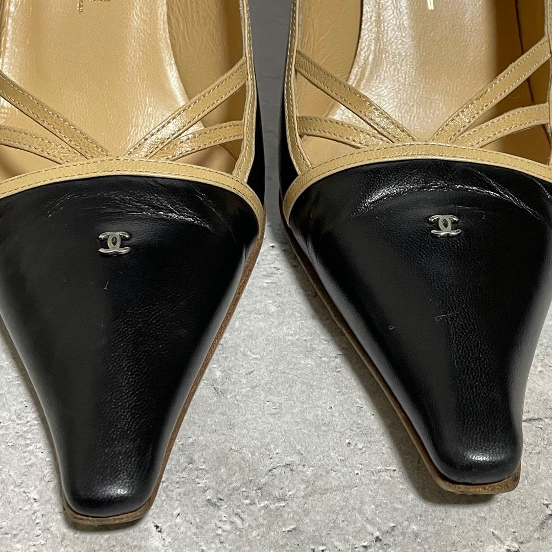 シャネル　CHANEL （35.5） ハイヒールパンプス　ココマーク　バイカラー