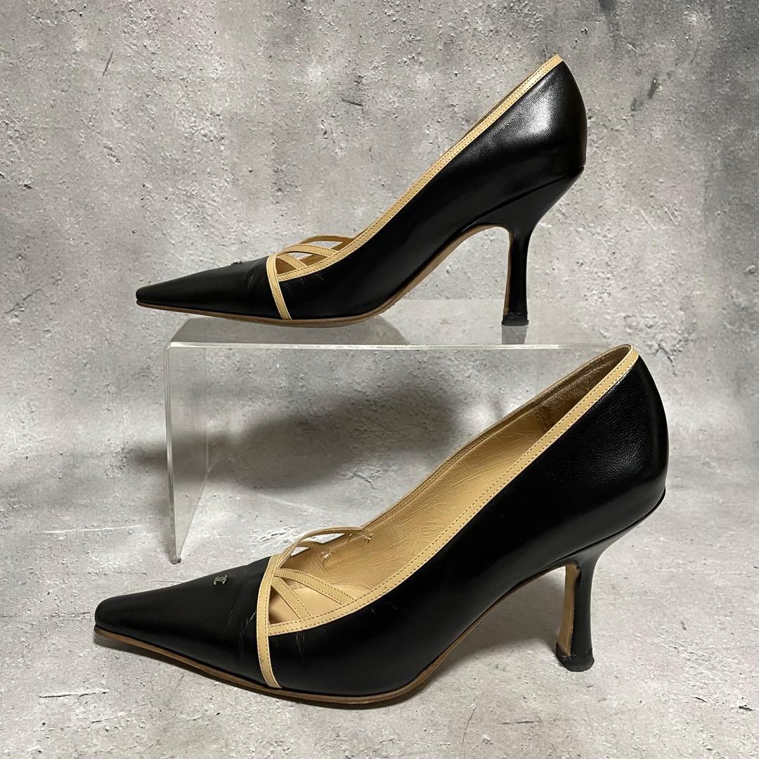シャネル　CHANEL （35.5） ハイヒールパンプス　ココマーク　バイカラー