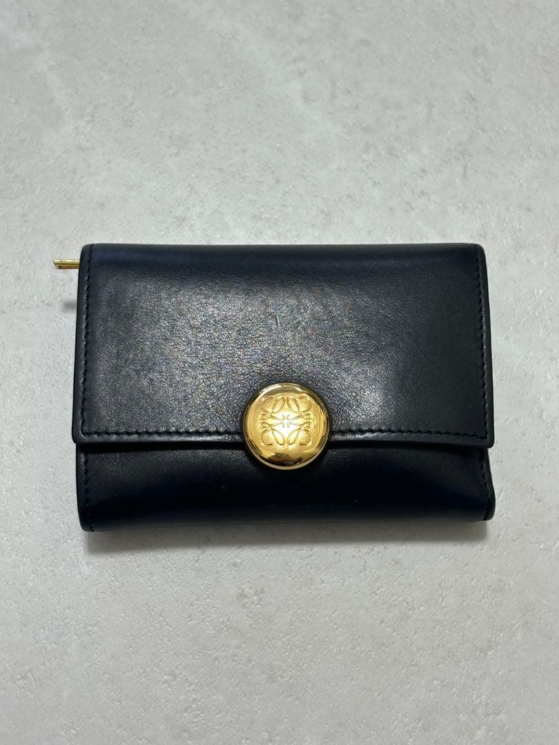LOEWE 三つ折り財布　ぺブル バーティカル ウォレット スモール