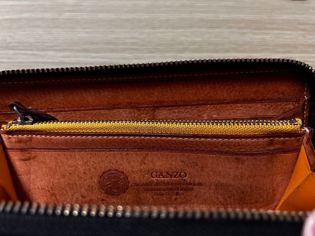 GANZO 黒 レザー 長財布