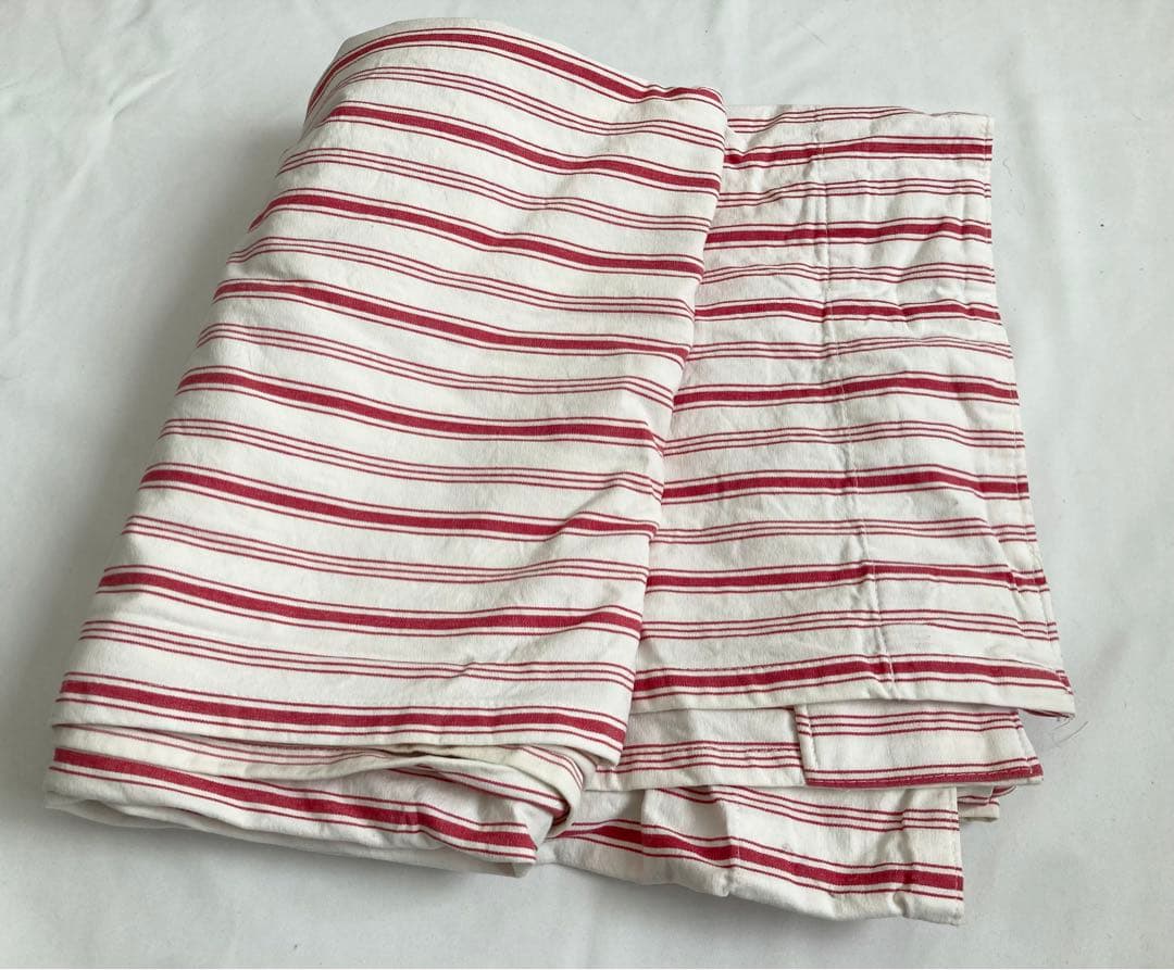 フランス　アンティーク　大判　ストライプカーテン　ビンテージ