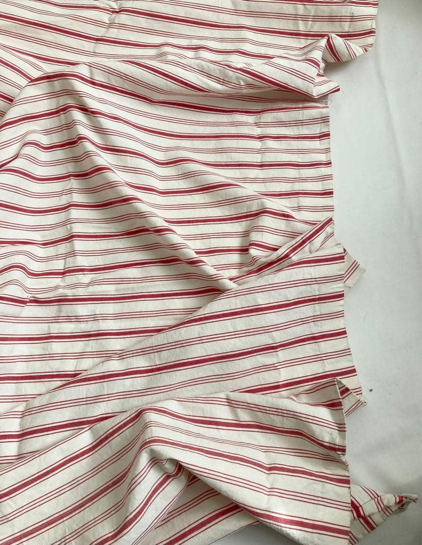 フランス　アンティーク　大判　ストライプカーテン　ビンテージ