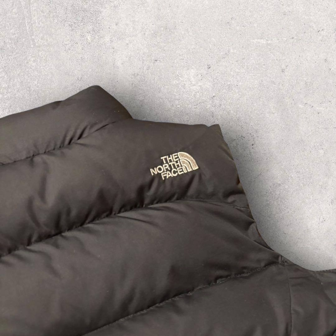 【ザ・ノースフェイス】ダウンベスト　ヌプシ　700 黒　S 刺繍ロゴ　g