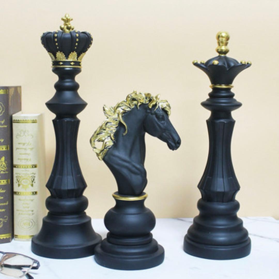 【訳あり】チェス像　オブジェ　レトロフィギュア インテリア おしゃれ