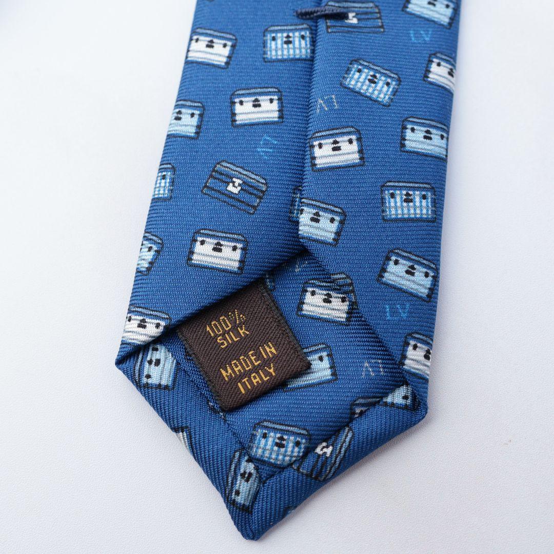 難有り未使用　ルイヴィトン　ブルー　ネクタイ