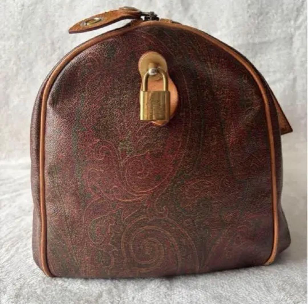 ETRO ブラウン ボストンバッグ ペイズリー柄