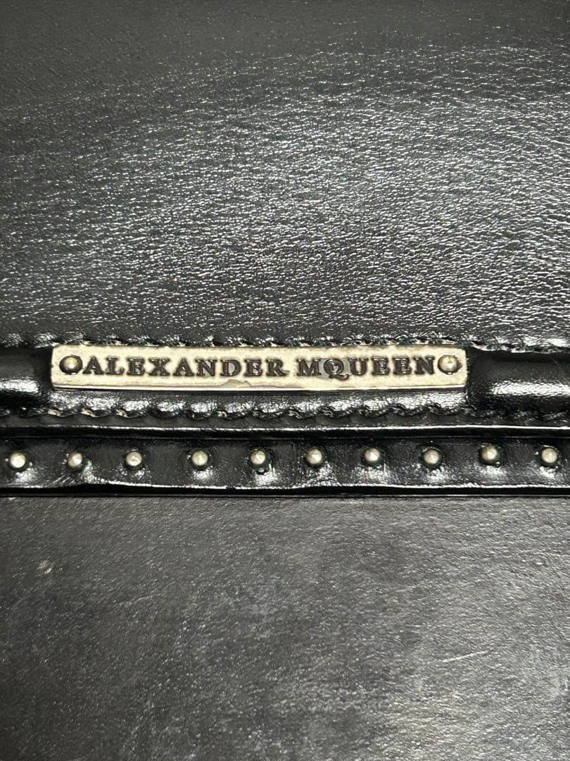 や*こ様 Alexander McQueen ブラックレザー サドルハンドバッグ
