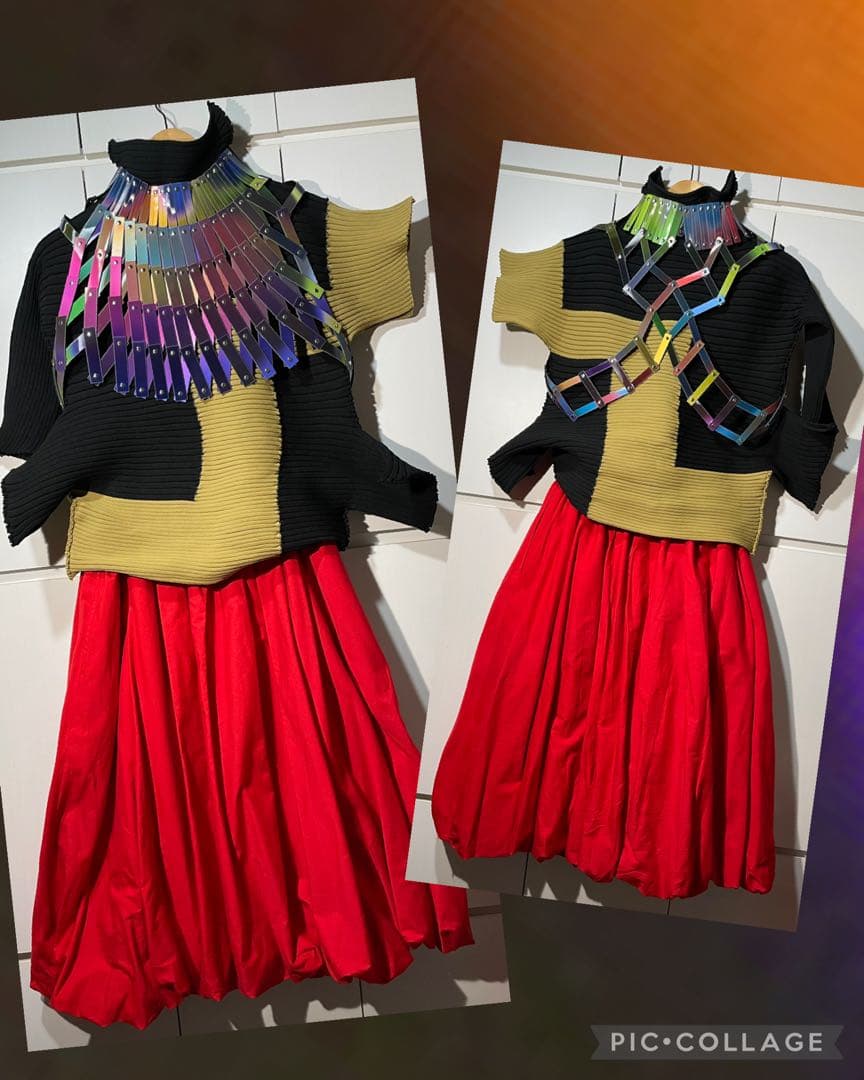 ISSEY MIYAKE 変形ニット トップス イッセイミヤケ 黒と？？？