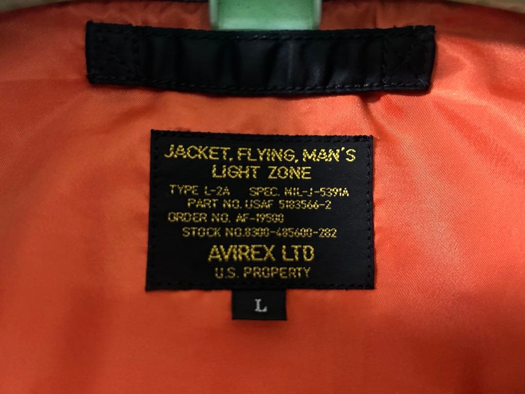 AVIREX アヴィレックス L-2A フライトジャケット Ｌ