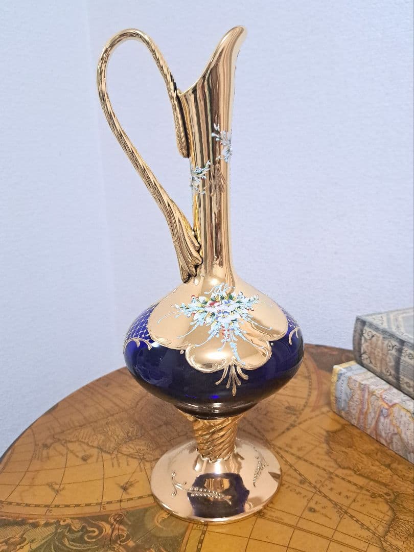 【イタリア製】MURANO ベネチアングラス　24KT 水差し　置物