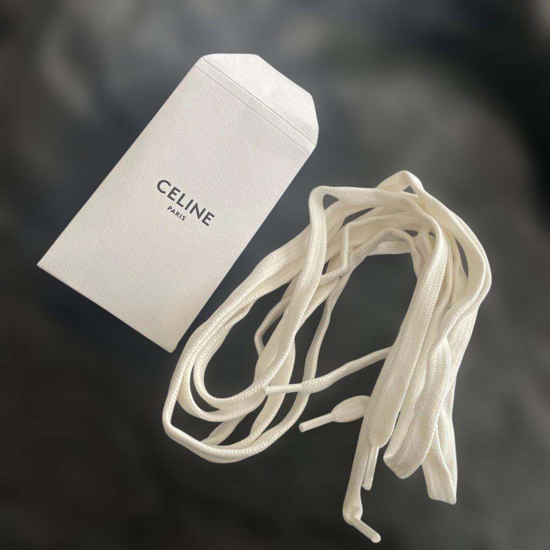 CELINE ホワイト レザースニーカー 38