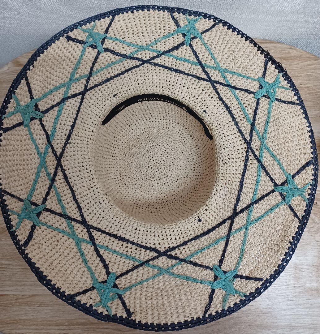 ヘレンカミンスキ－.ラフィア100%ハット57センチ