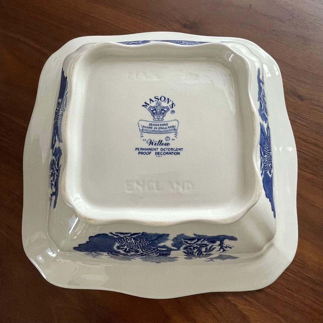 希少！大きめアンティーク MASON'S Willow メイソンズ 蓋付きボウル