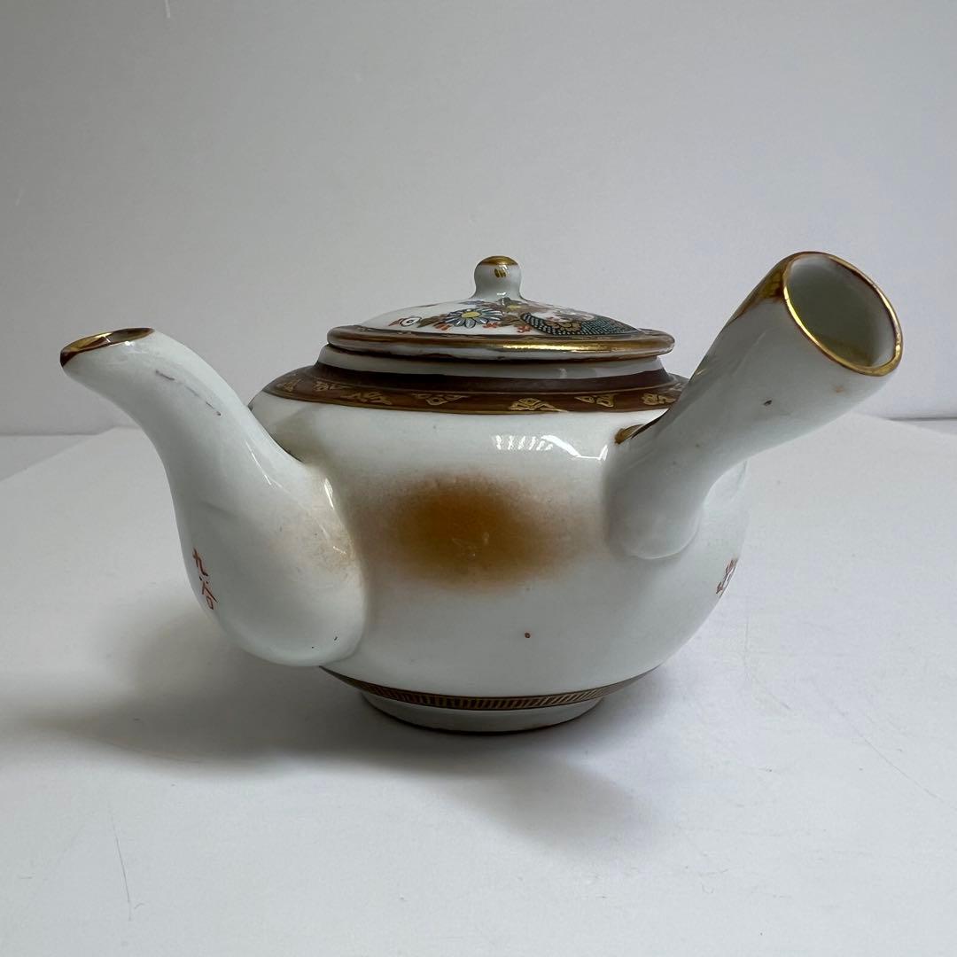 明治時代　九谷焼　上手青粒金襴手　煎茶器セット　東K8-0111☆2F タカサ