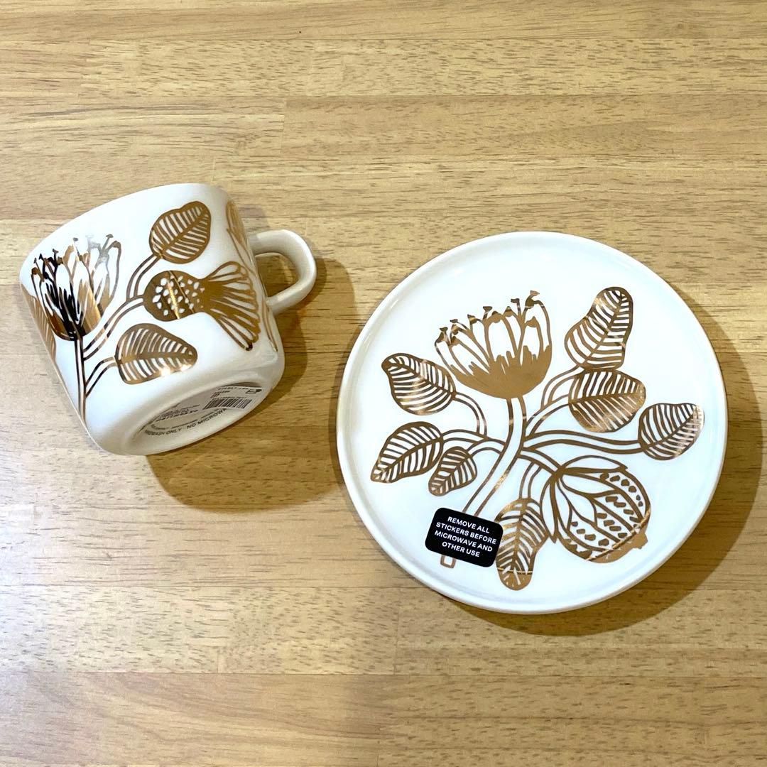 marimekko ティアラ　ゴールド　コーヒーカップ　プレート　新品