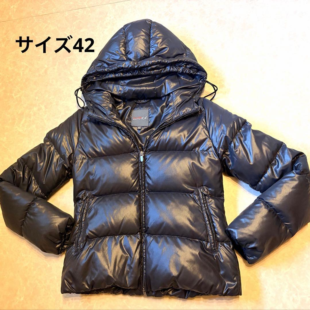 DUVETICA フード付き ブラックダウンジャケット サイズ42