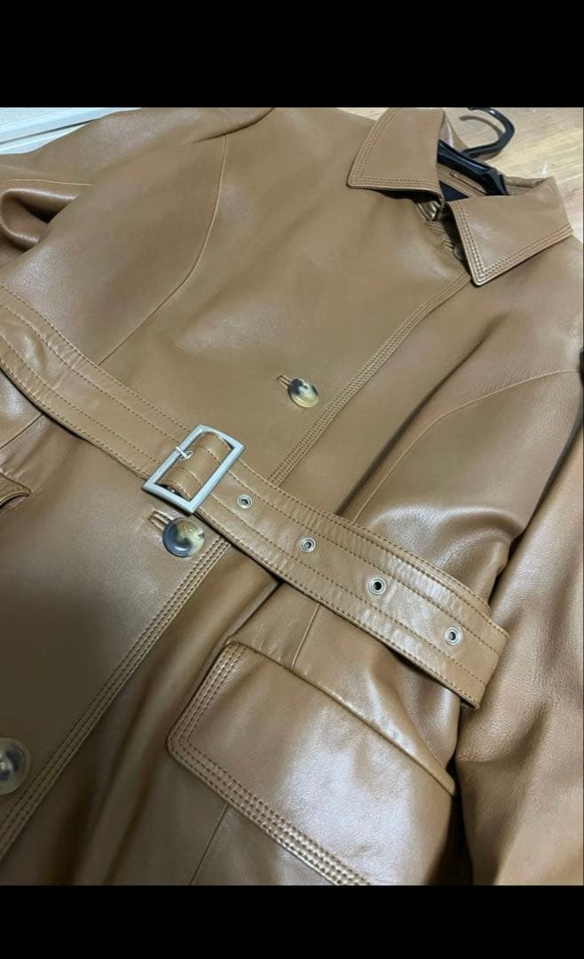 ◯専用◯良品アクアスキュータム羊革ラムレザーコート15号大きいサイズ