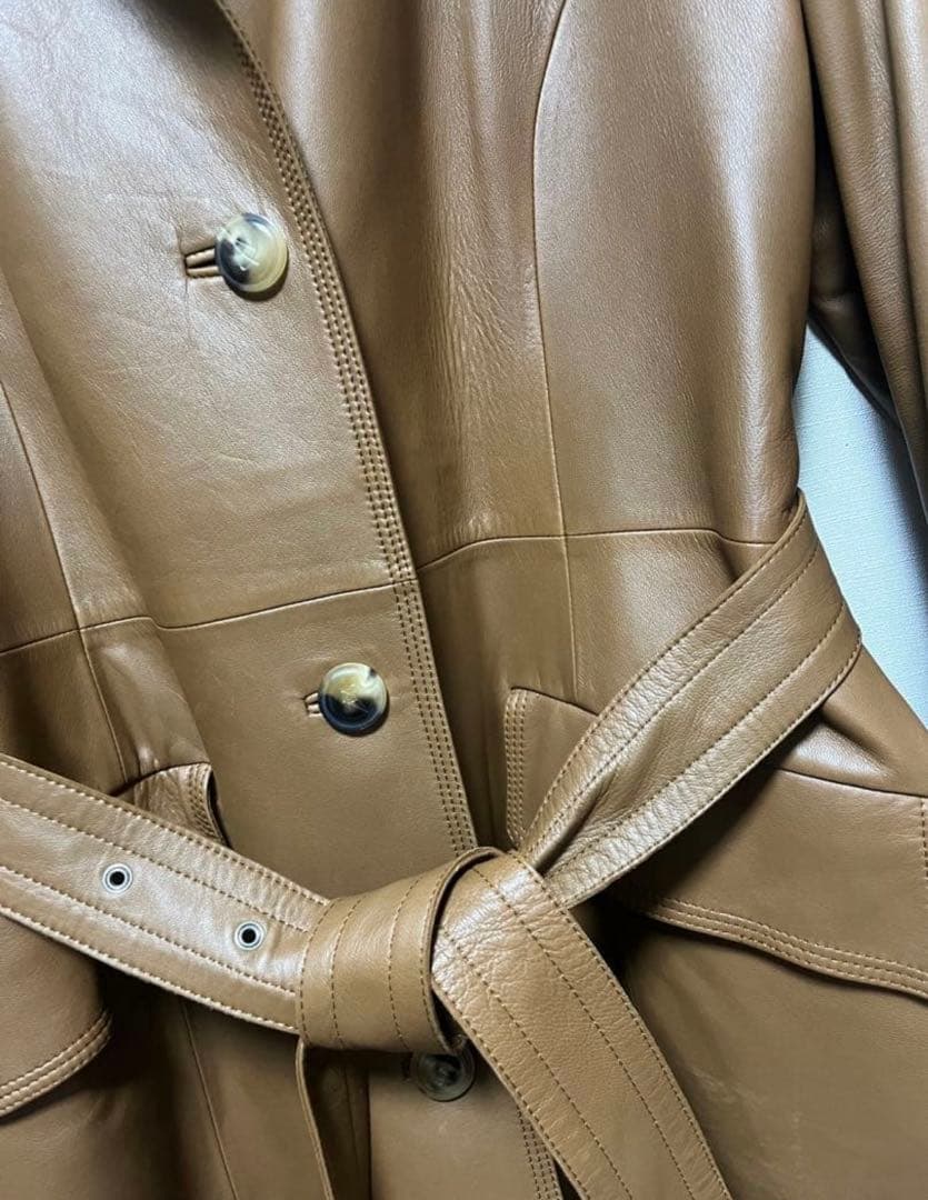 ◯専用◯良品アクアスキュータム羊革ラムレザーコート15号大きいサイズ