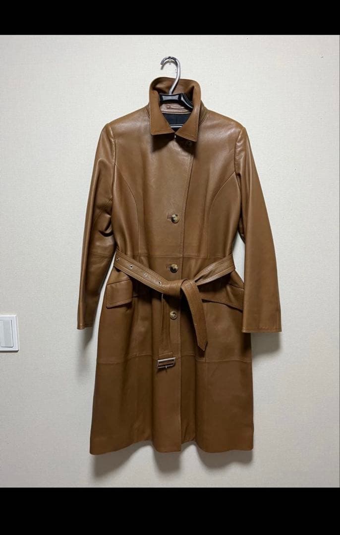 ◯専用◯良品アクアスキュータム羊革ラムレザーコート15号大きいサイズ