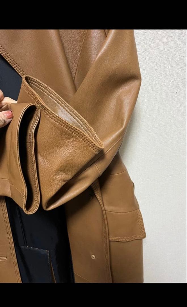 ◯専用◯良品アクアスキュータム羊革ラムレザーコート15号大きいサイズ