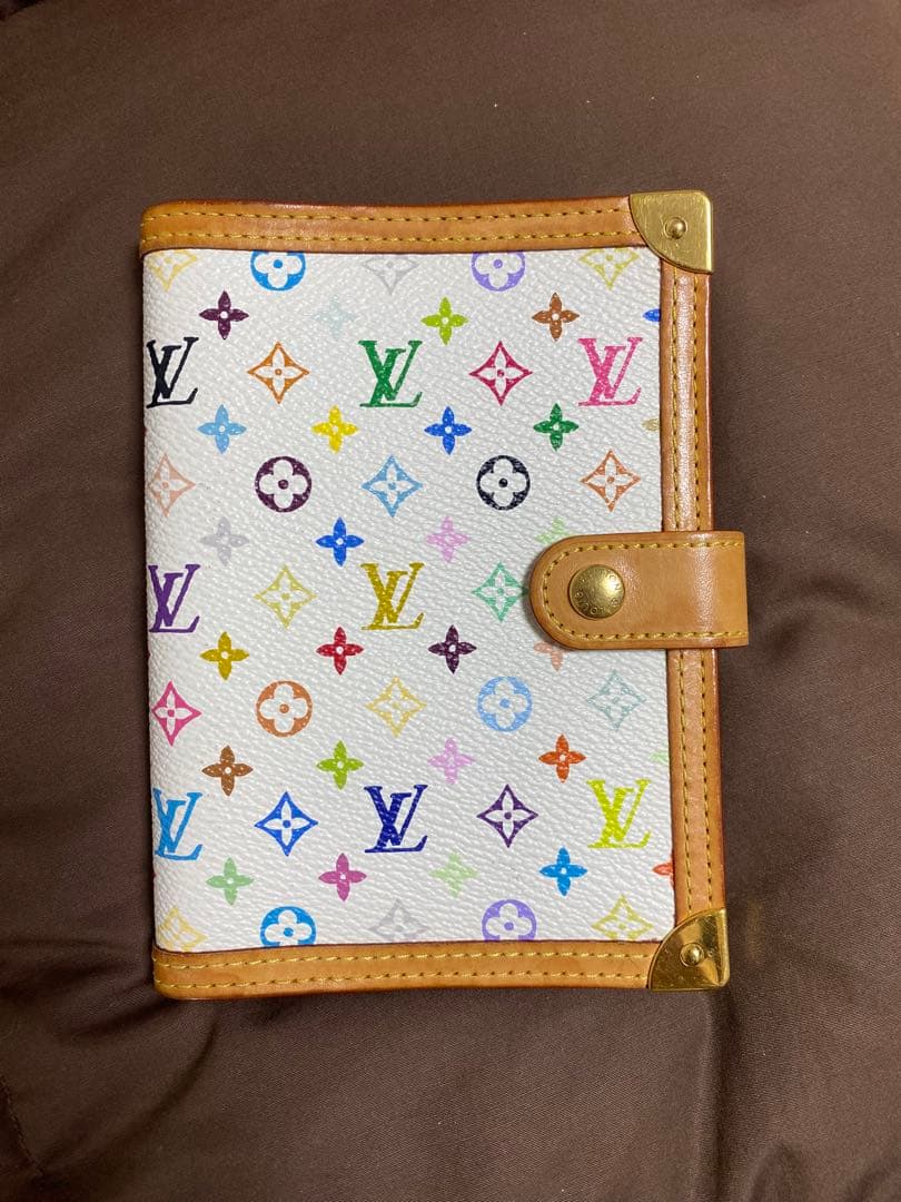 ト*マ様 VUITTON マルチカラー　白　希少　廃盤　★6穴手帳　美品