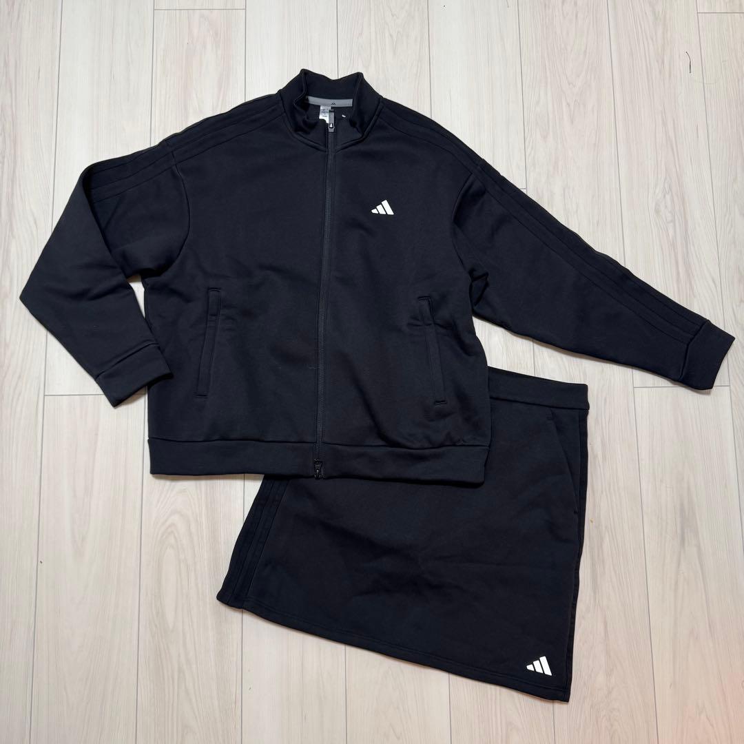 アディダス ゴルフウェア 長袖 セットアップ トレーナー　裏起毛 秋冬