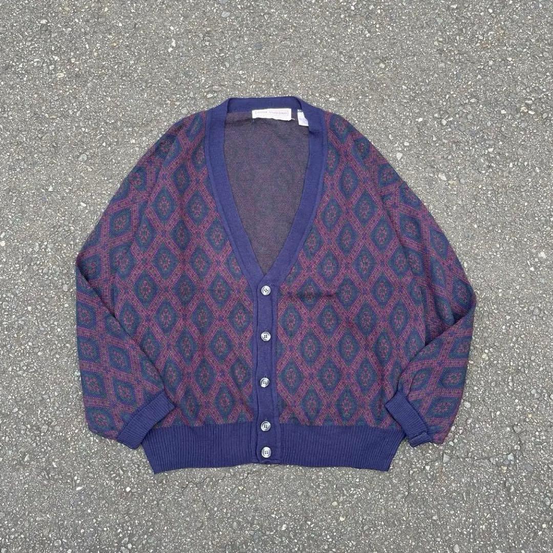 80s 90s John Ashford イタリア製 アクリルカーディガン L