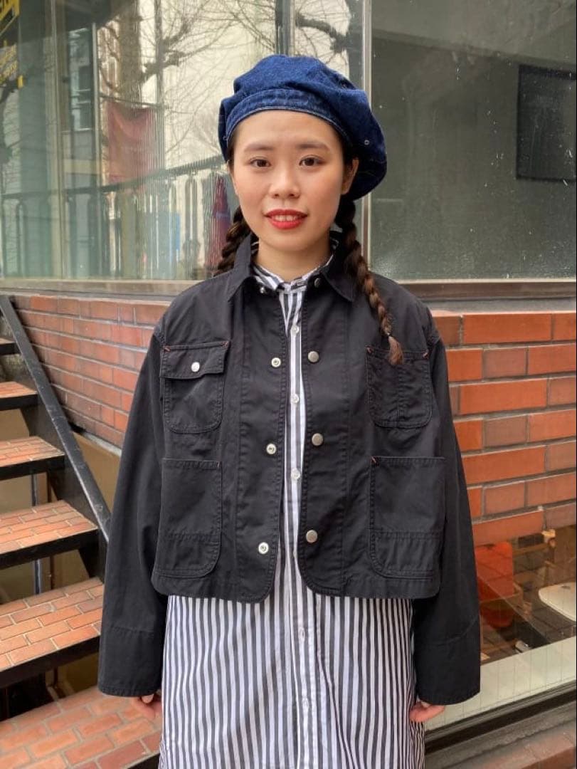 新品未使用　BEAMS BOY / コットンショートカバーオール　ブラック