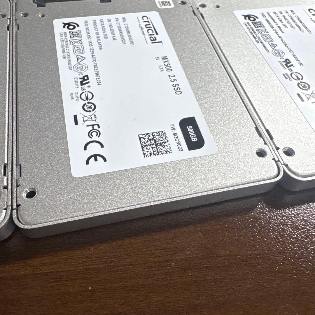 Crucial MX500 500GB SATA SSD 3個セット 現状品