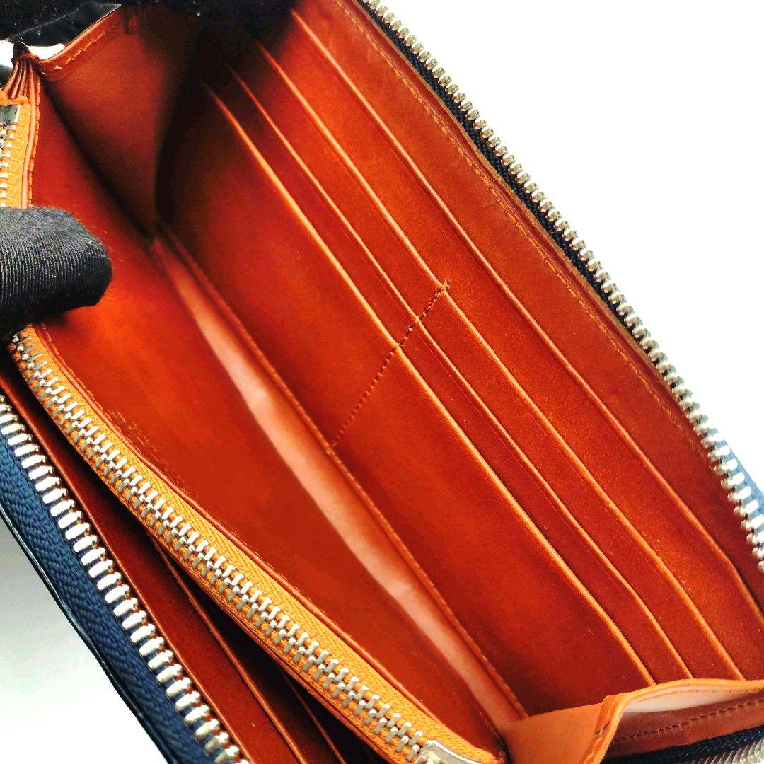 【美品】GAUDIE ガウディ クロコダイル 長財布 JRA ネイビー