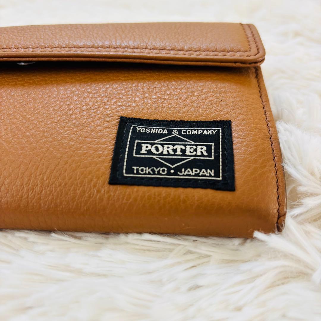 ポーター カーム ロングウォレット LONG WALLET キャメル レザー