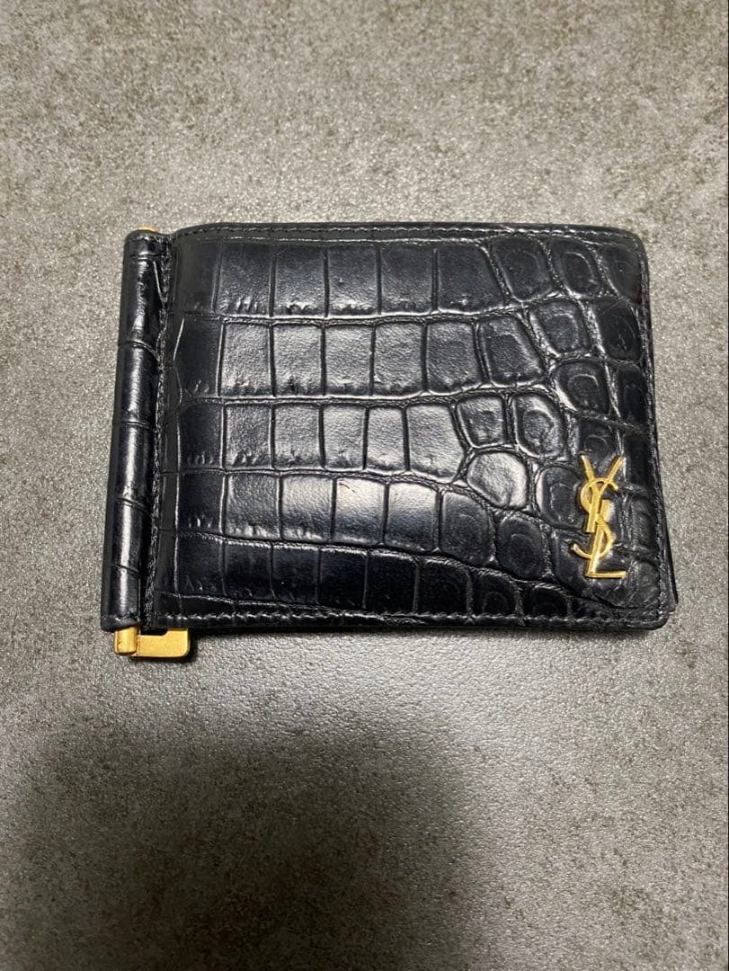 ま*こ様 YSL クロコダイルレザー マネークリップ