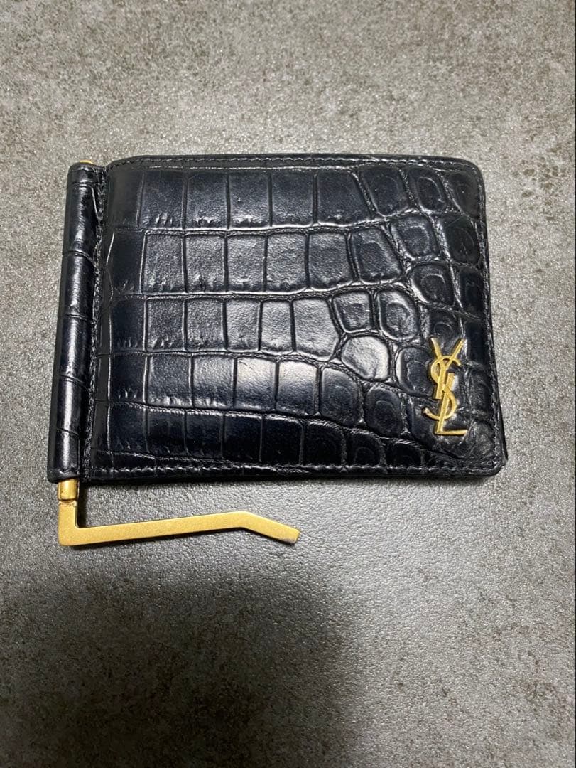 ま*こ様 YSL クロコダイルレザー マネークリップ