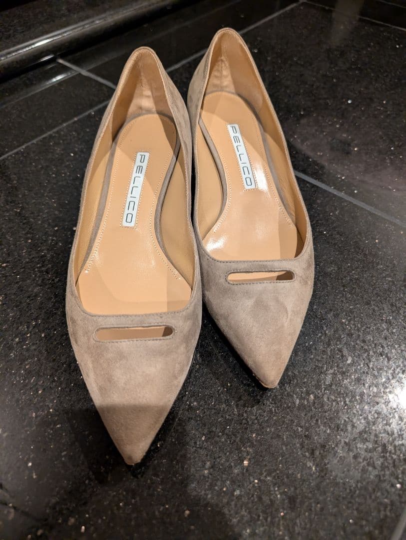 ペリーコ　アネッリ　パンプス　スエード　グレージュ　39