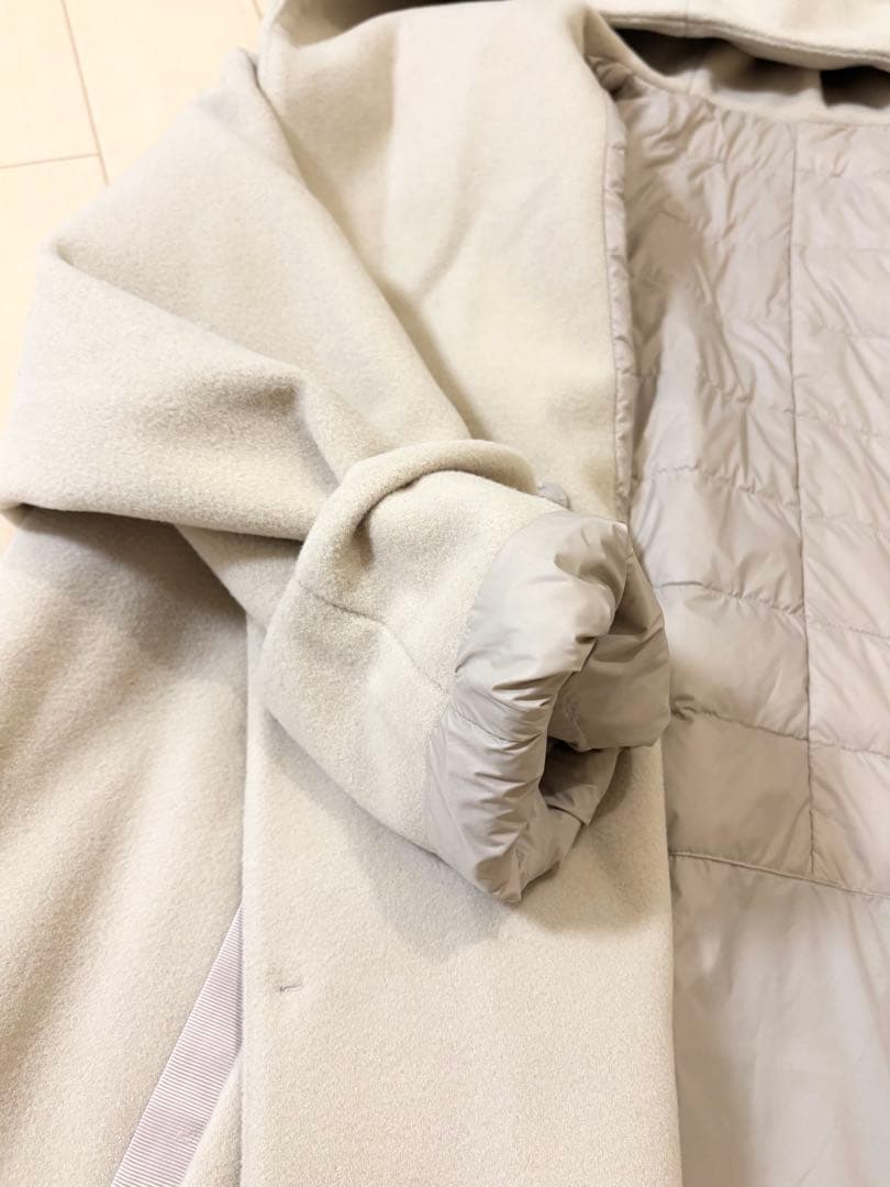 インナーダウン付きウールライクフードコート