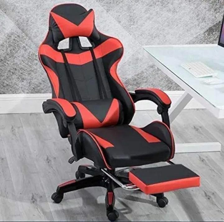 レーシングチェア 椅子 ゲーミング リクライニング クッション 赤
