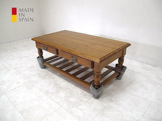 【未使用品】スペイン DANVES パイン材センターテーブル リビングテーブル