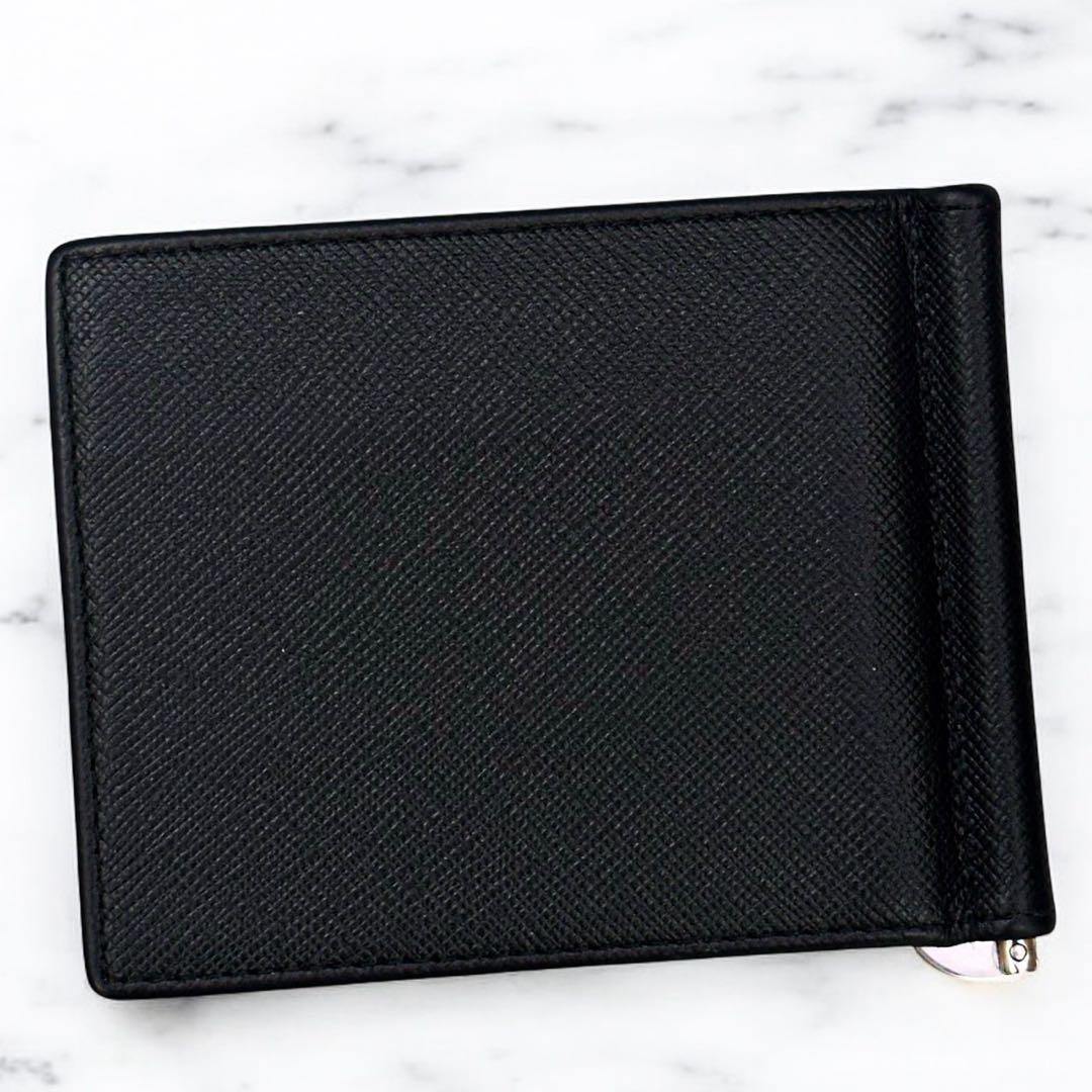 極美品 プラダ サフィアーノ マネークリップ 財布 札入れ カード コンパクト