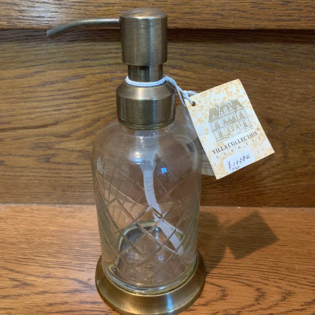 アンティーク　格子柄ガラススプレーボトル