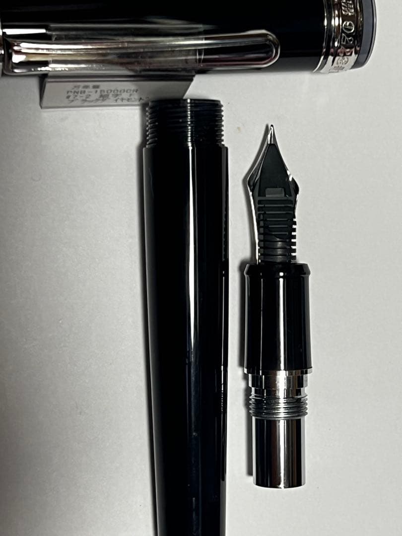 プラチナ　#3776　センチュリー　14K細字（F）　ブラックダイヤモンド