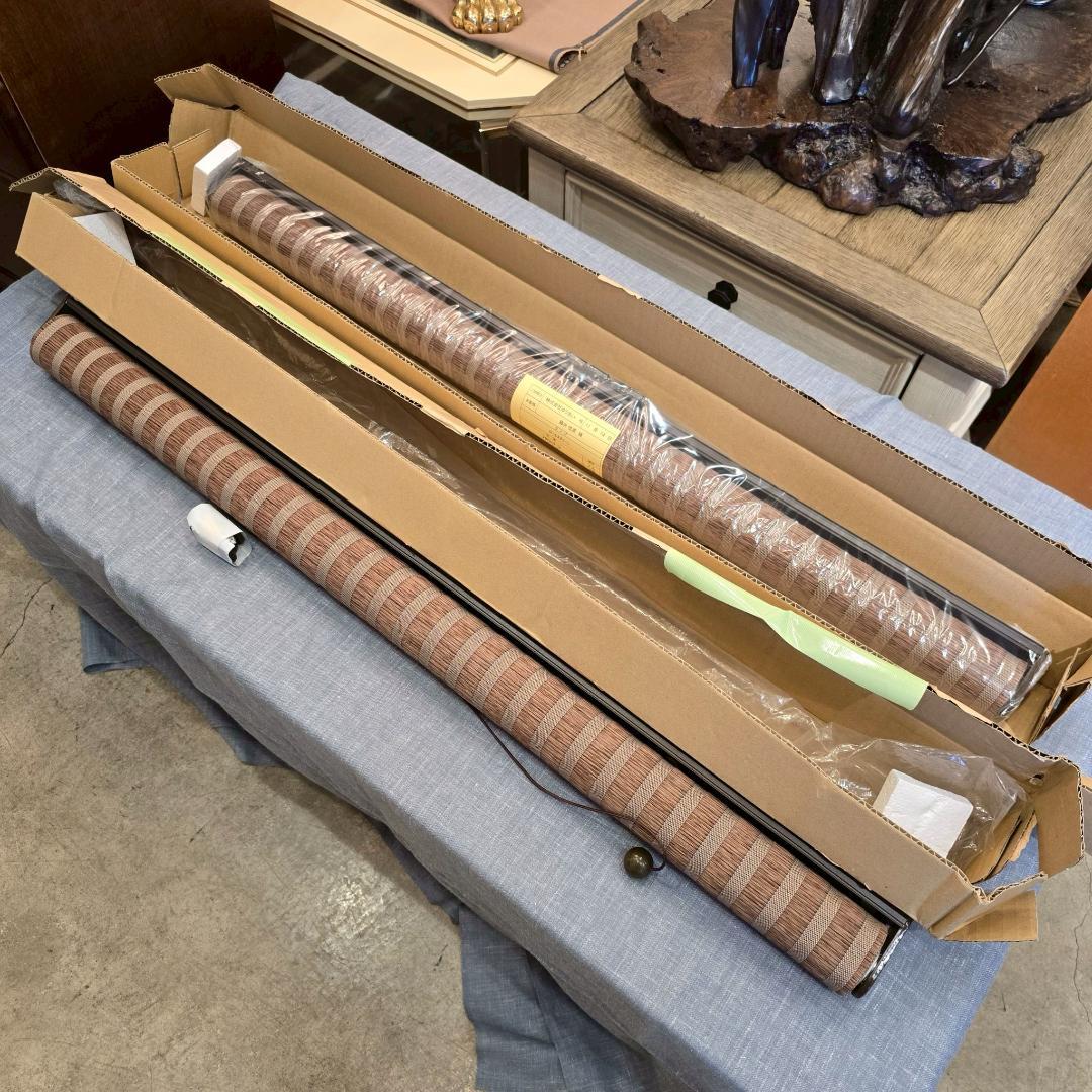 iΦ【 新品 】2本セット ロールスクリーン プルコート式 和風 すだれ調