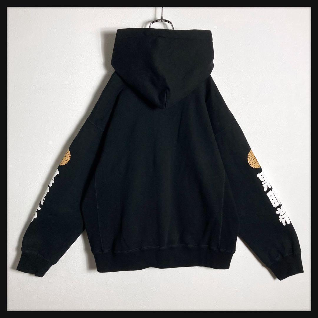 【美品】ブラックアイパッチ★黒帯眼ロゴ入りパーカー パイルロゴ 希少デザイン