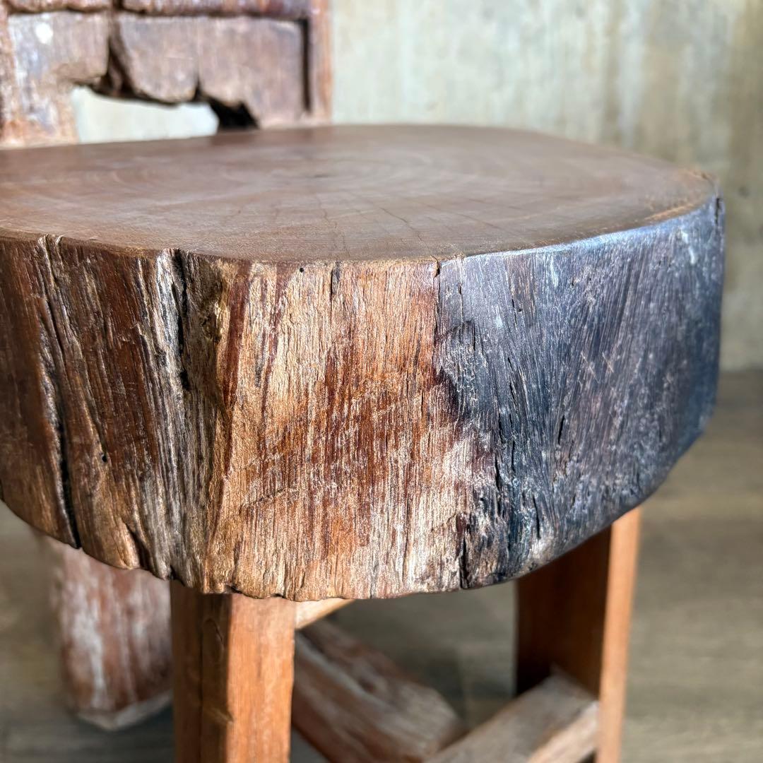 天然木　切り株 丸太 無垢材チェア　ヴィンテージ