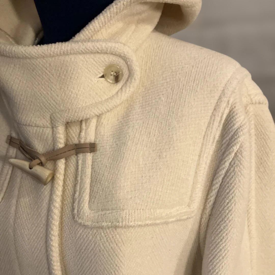 極美品　英国製　ヘリンボーン柄　ダッフルコート フード付き　ロング丈　上品　高級