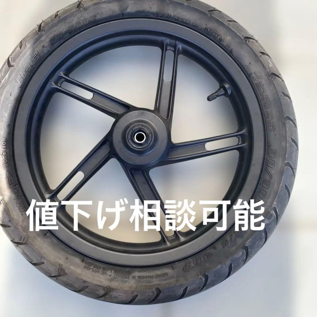 PCX 125の前後タイヤホイールセットVespa 90/90-14 ブラック