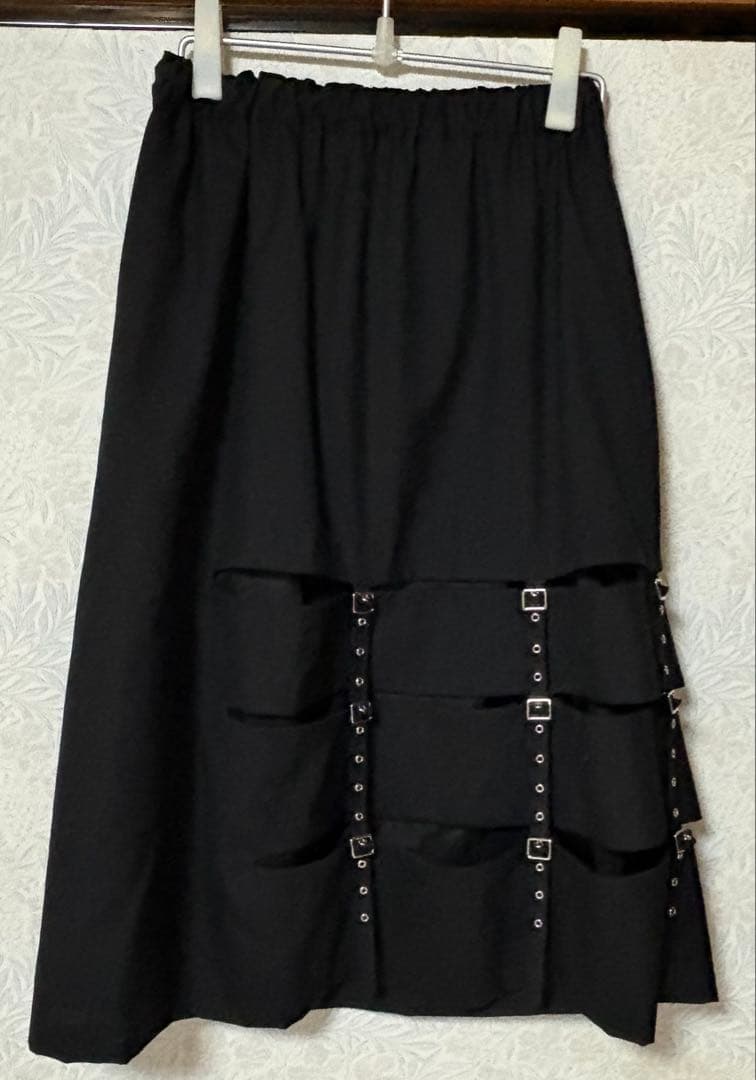 noir kei ninomiya ウールオックス　ベルトデザイン　スカート