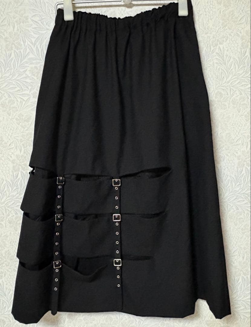 noir kei ninomiya ウールオックス　ベルトデザイン　スカート