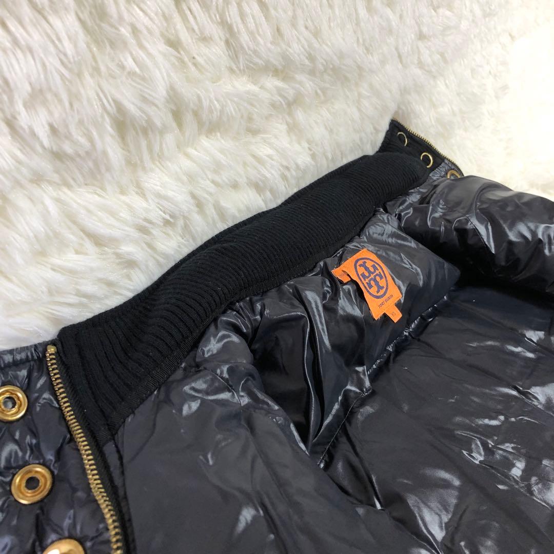 極美品 トリーバーチ ダウンジャケット キルティング 金ボタン ネイビー XS