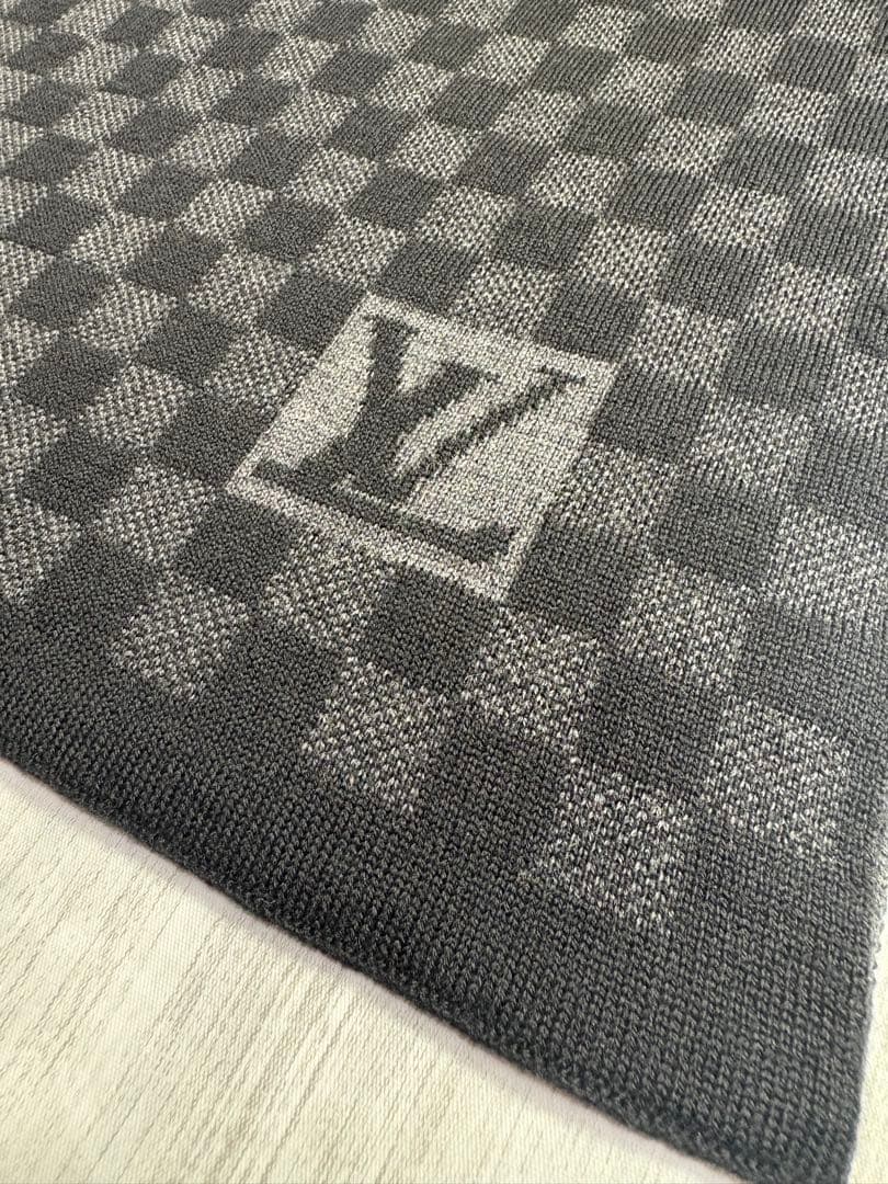 【極美品】LOUIS VUITTON ルイヴィトン マフラー ダミエ 黒